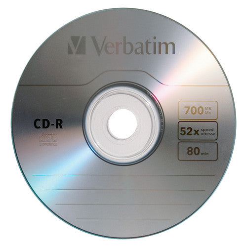 Verbatim CD-R 80 Minute 700mb Silver Inkjet Pack of 50 52x