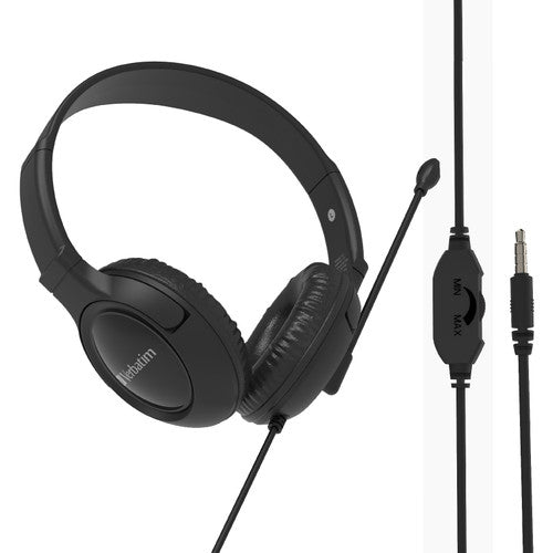 Verbatim Headset with Noise Cancelling Microphone Black