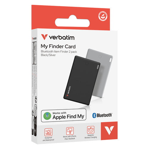 Verbatim My Finder Card Bluetooth Tracker Black Silver Pack of 2