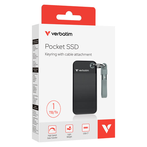 Verbatim Pocket SSD USB 3.2 Gen 2 1TB Black/Grey