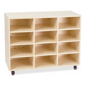 Visionchart Mobile Storage Tote Tray Trolley Oak 12 Bays