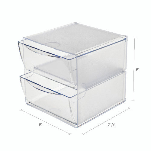 Deflecto Stackable Cube 2 Drawer Clear Organiser