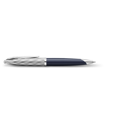 Waterman Carene Metal and Blue Lacquer Palladium Trim Ballpoint Pen Medium Tip