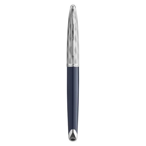 Waterman Carene Metal and Blue Lacquer Palladium Trim Fountain Pen Medium Nib