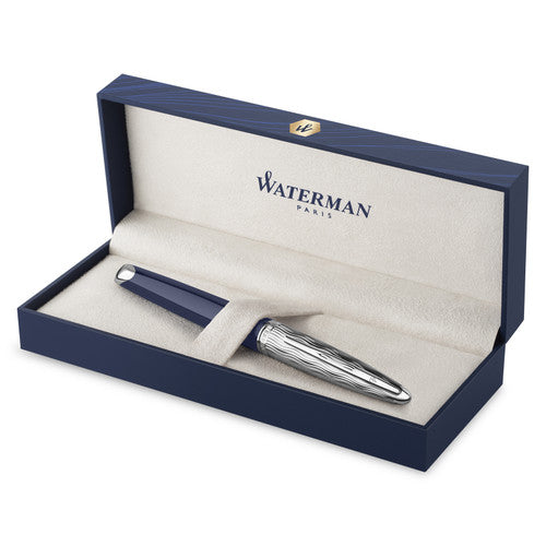 Waterman Carene Metal and Blue Lacquer Palladium Trim Fountain Pen Medium Nib