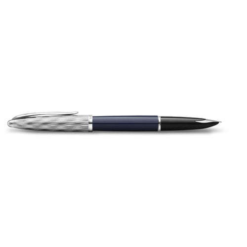 Waterman Carene Metal and Blue Lacquer Palladium Trim Fountain Pen Medium Nib