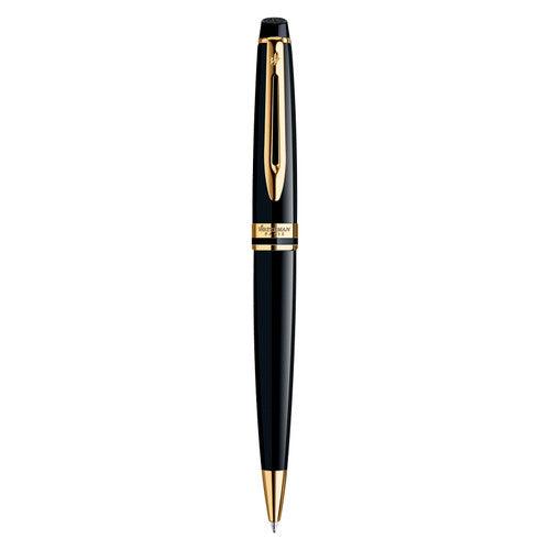 Waterman Expert Black Gold Trim Ballpoint Pen Medium Tip