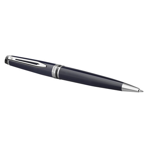 Waterman Expert Blue Lacquer Chrome Trim Ballpoint Medium Tip