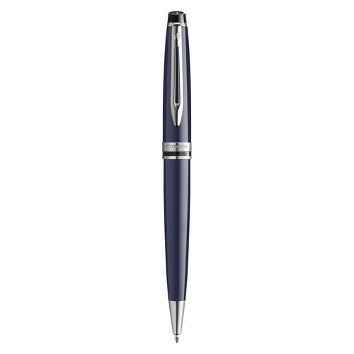 Waterman Expert Blue Lacquer Chrome Trim Ballpoint Medium Tip