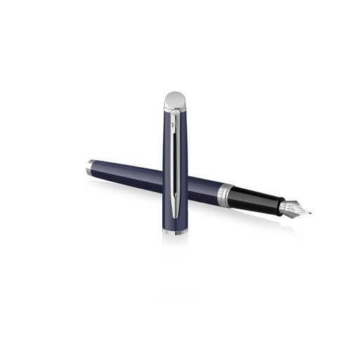 Waterman Hemisphere Blue Lacquer Chrome Trim Fountain Pen Medium Nib