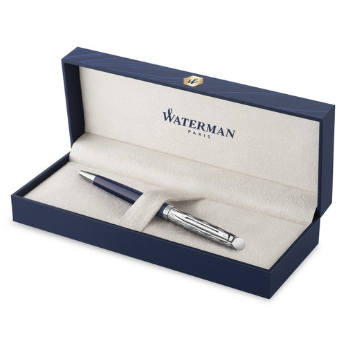 Waterman Hemisphere Metal and Blue Lacquer Palladium Trim Ballpoint Pen Medium Tip