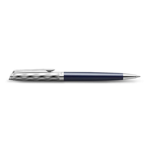 Waterman Hemisphere Metal and Blue Lacquer Palladium Trim Ballpoint Pen Medium Tip