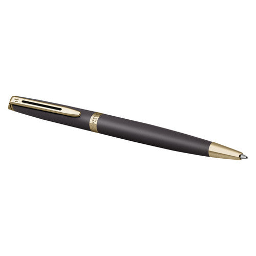 Waterman Hemisphere Metallic Black Gold Trim Ballpoint Pen Medium Tip