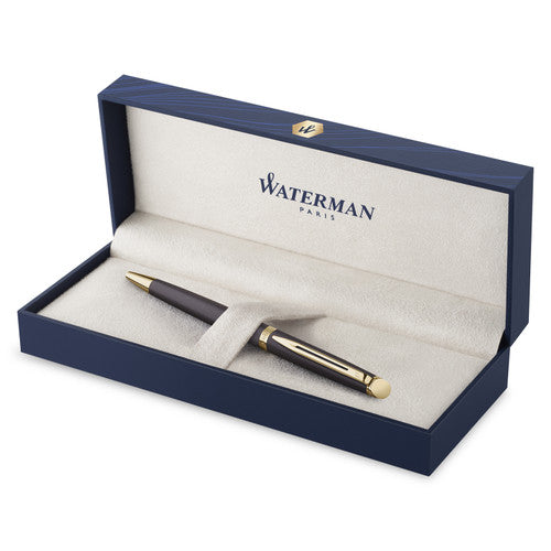 Waterman Hemisphere Metallic Black Gold Trim Ballpoint Pen Medium Tip