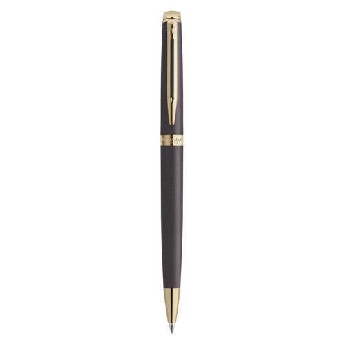 Waterman Hemisphere Metallic Black Gold Trim Ballpoint Pen Medium Tip