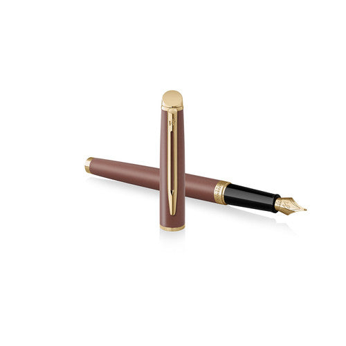 Waterman Hemisphere Metallic Copper Gold Trim Fountain Pen Medium Nib