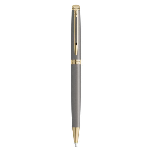 Waterman Hemisphere Metallic Grey Gold Trim Ballpoint Pen Medium Tip