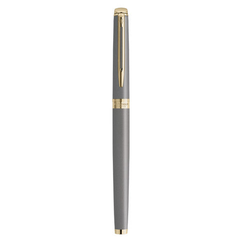 Waterman Hemisphere Metallic Grey Gold Trim Fountain Pen Medium Nib