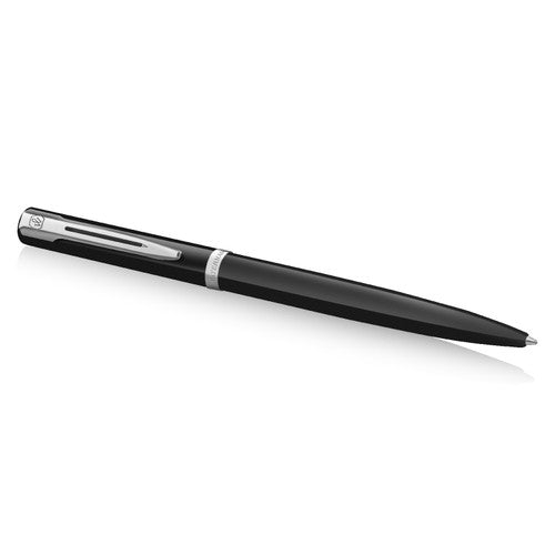 Waterman Impression Ballpoint Pen Black with Chrome Trim Medium Tip Blue Ink Gift Box