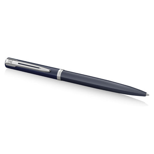 Waterman Impression Ballpoint Pen Blue with Chrome Trim Medium Tip Blue Ink Gift Box