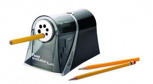Westcott iPoint Evolution Axis Heavy Duty Electric Pencil Sharpener Black and Silver – view 2