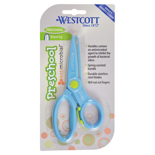 Westcott Pre-School Anti-Microbial Spring Scissors 137mm Assorted Colours Box of 6 – view 3