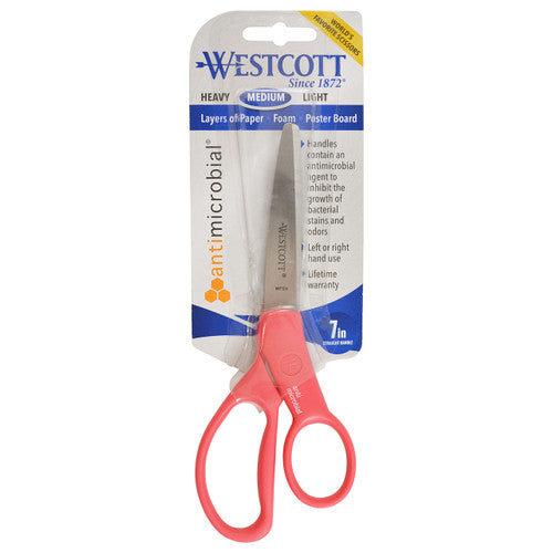 Westcott Student Anti-Microbial Scissors 178mm Assorted Colours Box of 12