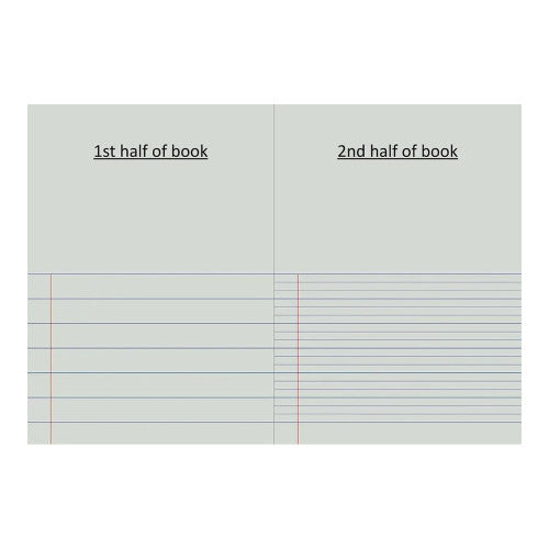 Writer Premium Transition Story Book 330x240mm 96 Page 24mm Dotted Thirds Ruled Red Margin Pack 10 — bulk pack of 10