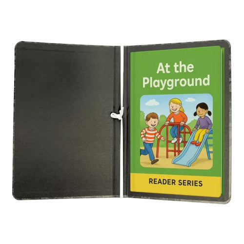 Writer Reader Cover Black Mottled Board with White Elastic Tie 310 x 220mm