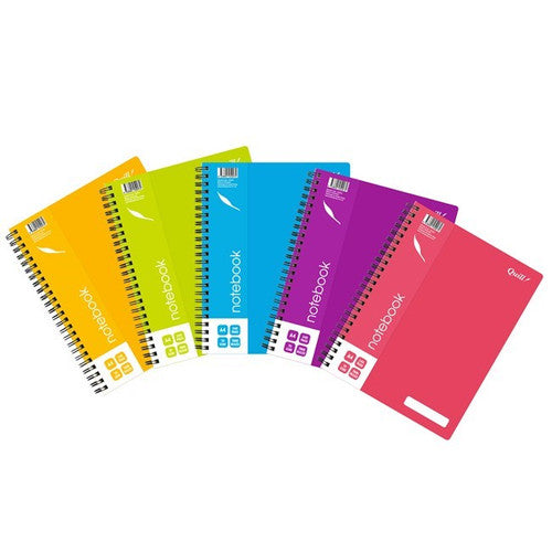 Quill Shades Notebook PP 70gsm A4 240 Pages Assorted Pack of 5