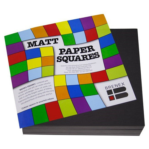 Brenex Matte Squares 254 x 254mm Single Sided Black Pack of 360