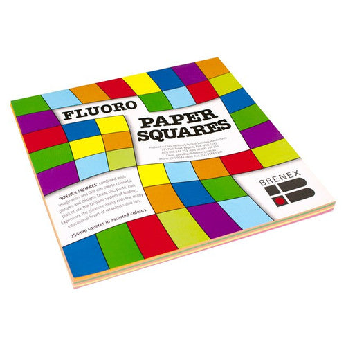 Brenex Fluoro Squares 254 x 254mm Single Sided Assorted Colours Pack of 100