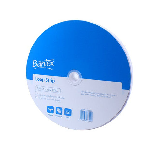 Bantex Loop Strip 25mm x 25m Roll White