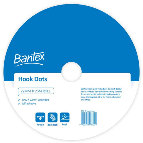 Bantex Hook Dots 22mm x 1000 Dots White