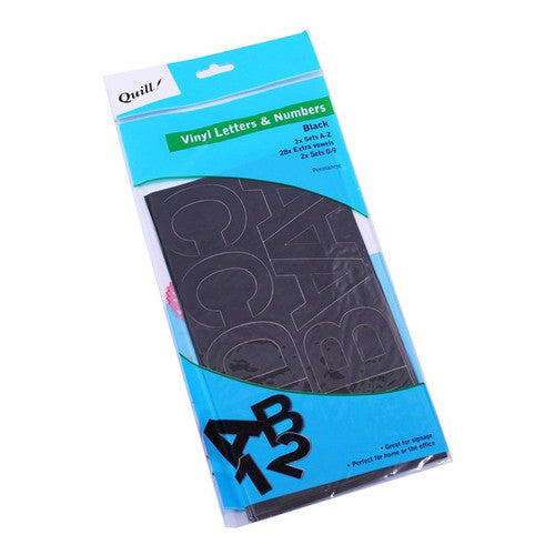 Quill Poster Board Vinyl Stickers 50mm Black Pack of 100
