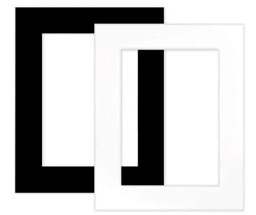 Zart Pre-Cut Cardboard Mounts Black and White A5 Pack of 10