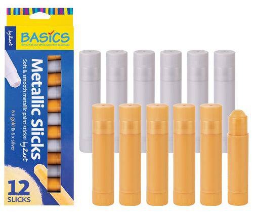 Zart Slicks Metallic Paint Sticks Pack of 12
