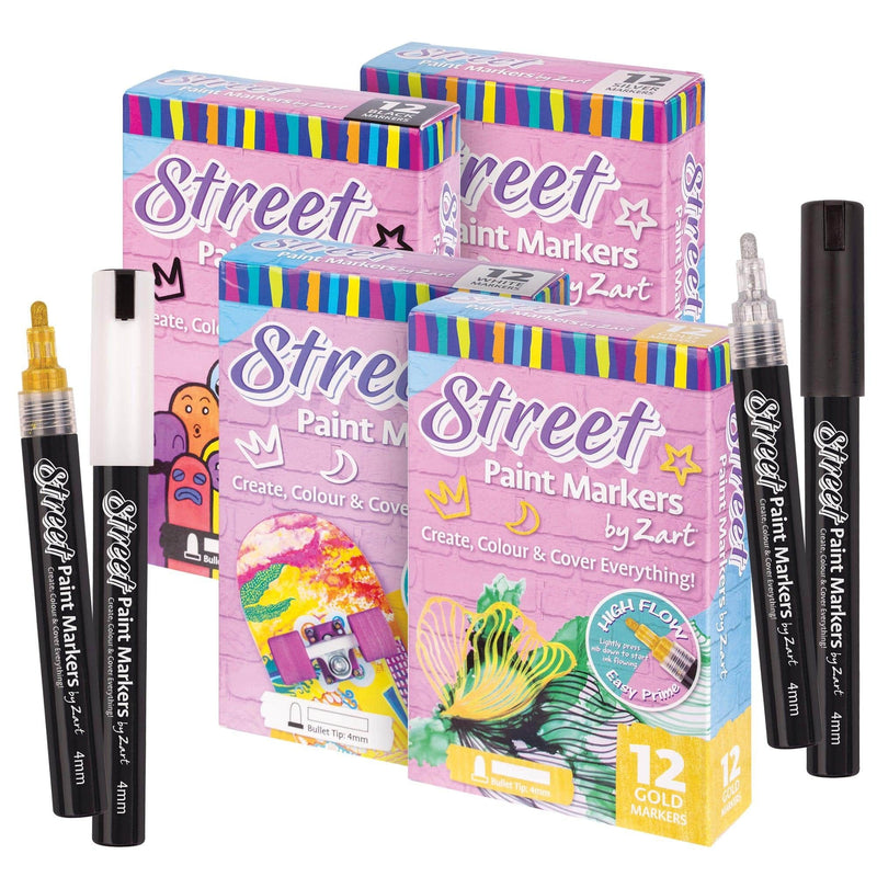 Zart Street Paint Markers White Pack of 12