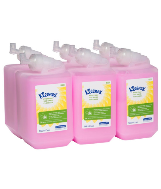 KLEENEX 6331 EVERYDAY USE HAND SOAP PINK 1000ML/CARTRIDGE, CASE OF 6 CARTRIDGES