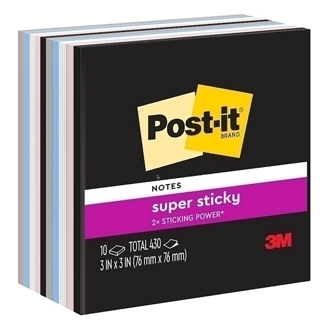 POST-IT 654-10SSNE SUPER STICKY NOTES 76X76MM SIMPLY SERENE COLLECTION PACK 10