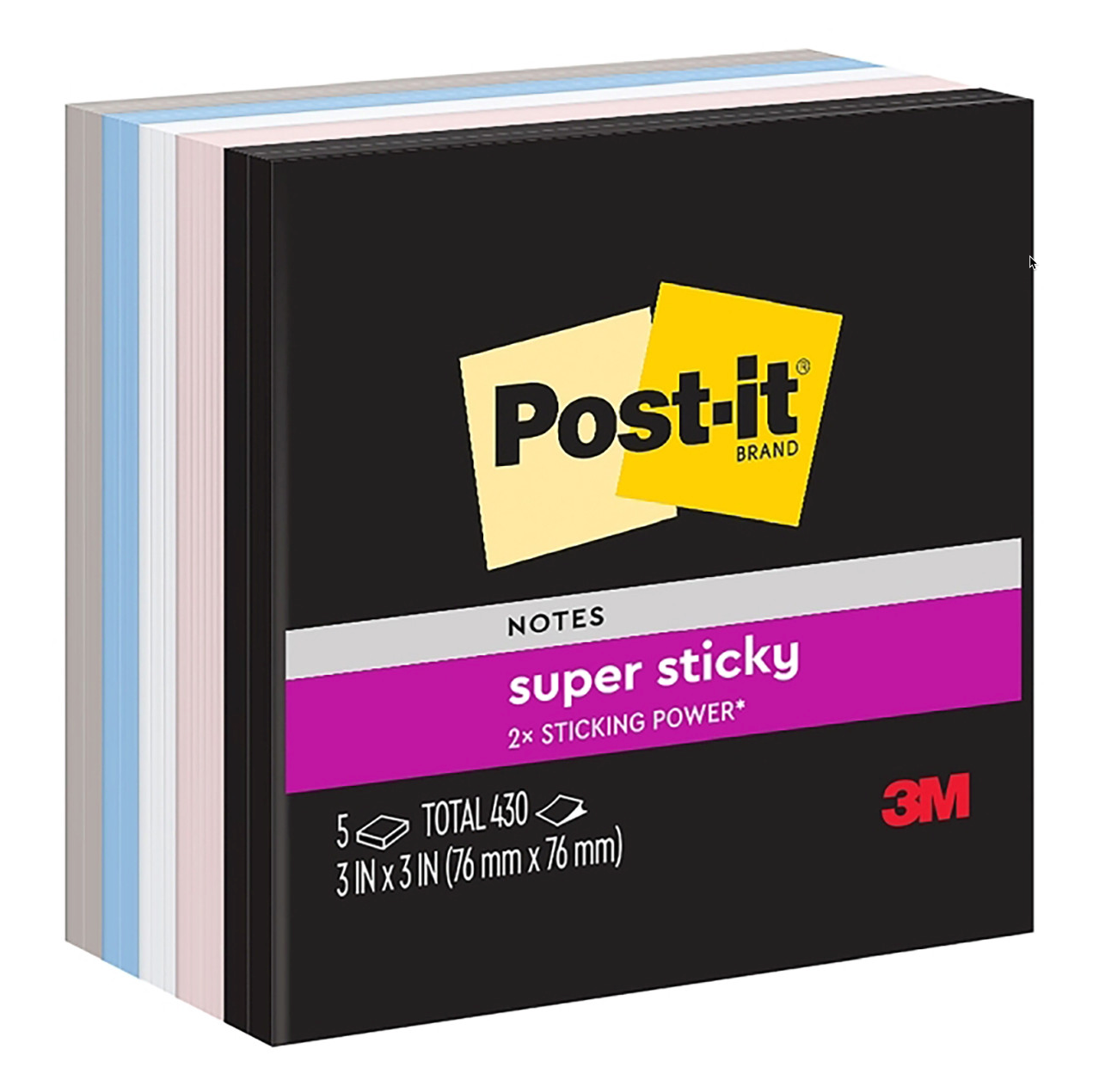 POST-IT 654-5SSNE SUPER STICKY NOTES 76X76MM SIMPLY SERENE COLLECTION PACK 5