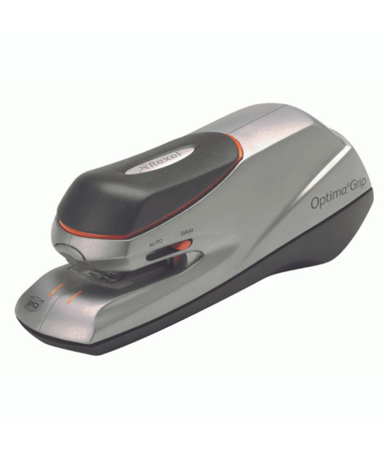 REXEL #2102348 OPTIMA GRIP ELECTRIC STAPLER SILVER/BLACK