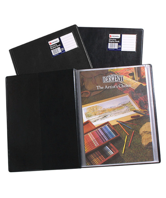 REXEL #R10015BK A4 SLIMVIEW DISPLAY BOOK - 24 POCKETS BLACK