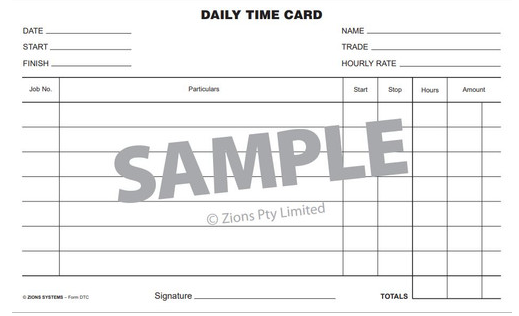 ZIONS DTC DAILY TIME CARD