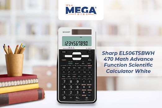 SHARP EL506TSBWH 470 MATH ADVANCE FUNCTION SCIENTIFIC CALCULATOR WHITE