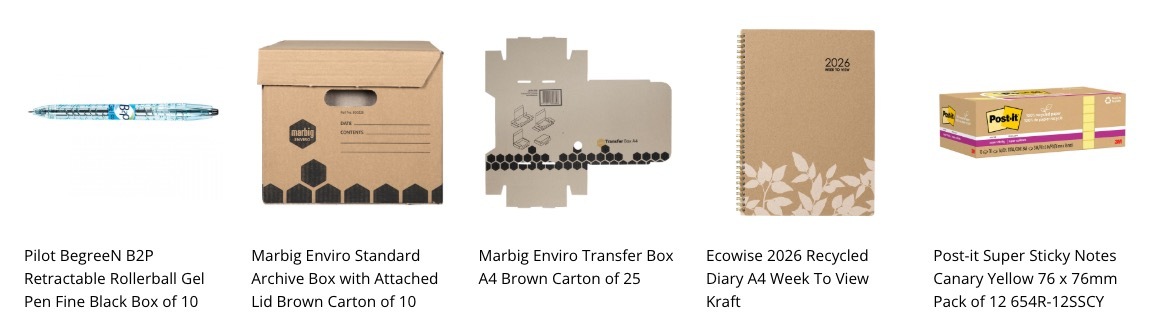 Recycled office and stationery products